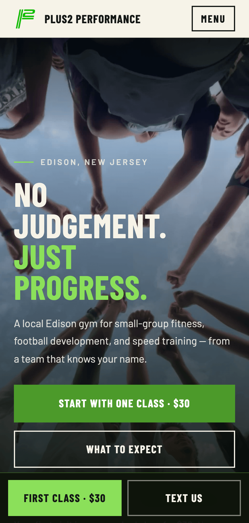 Plus2 Performance website, built by CoachesVault